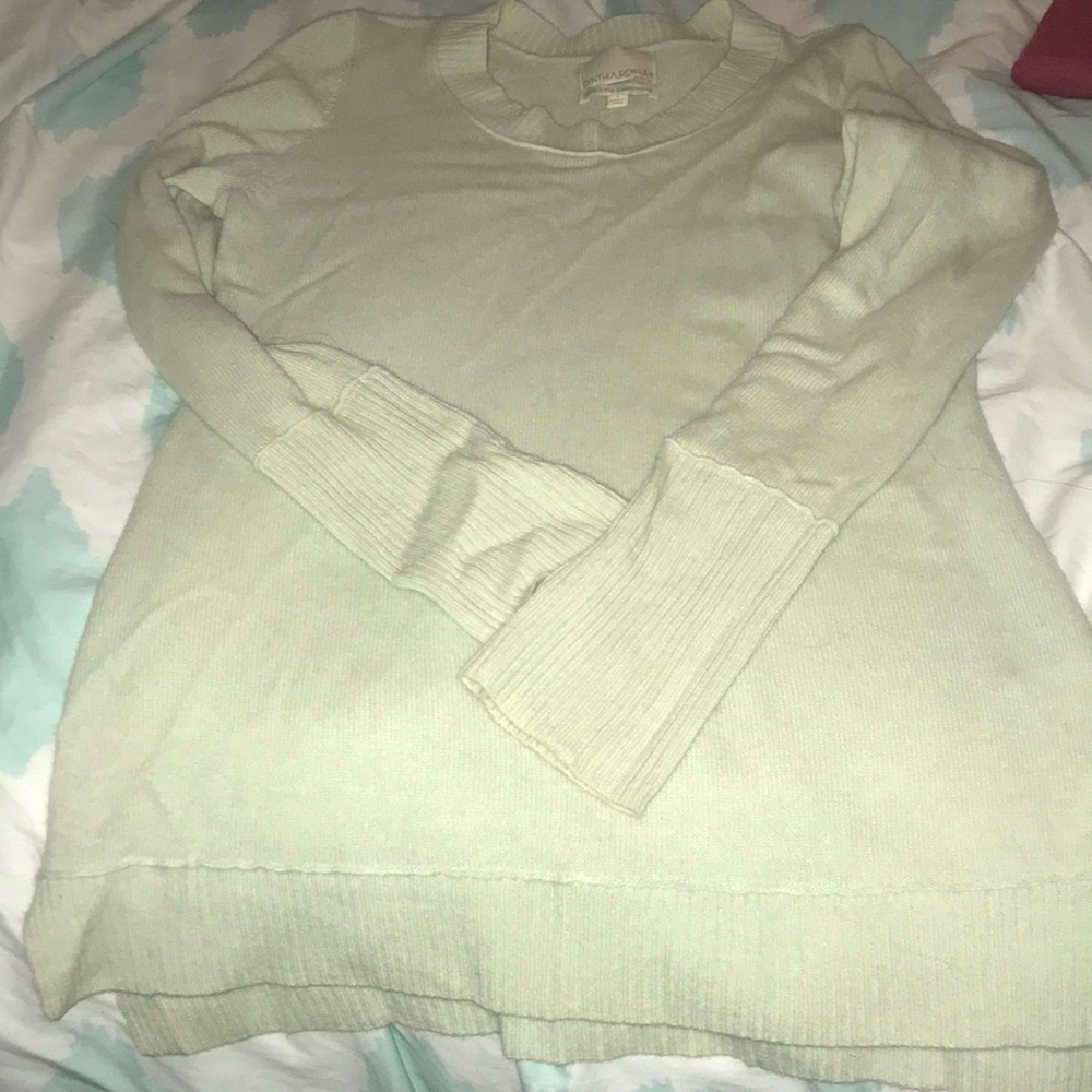 2-ply Cashmere sea foam green sweater